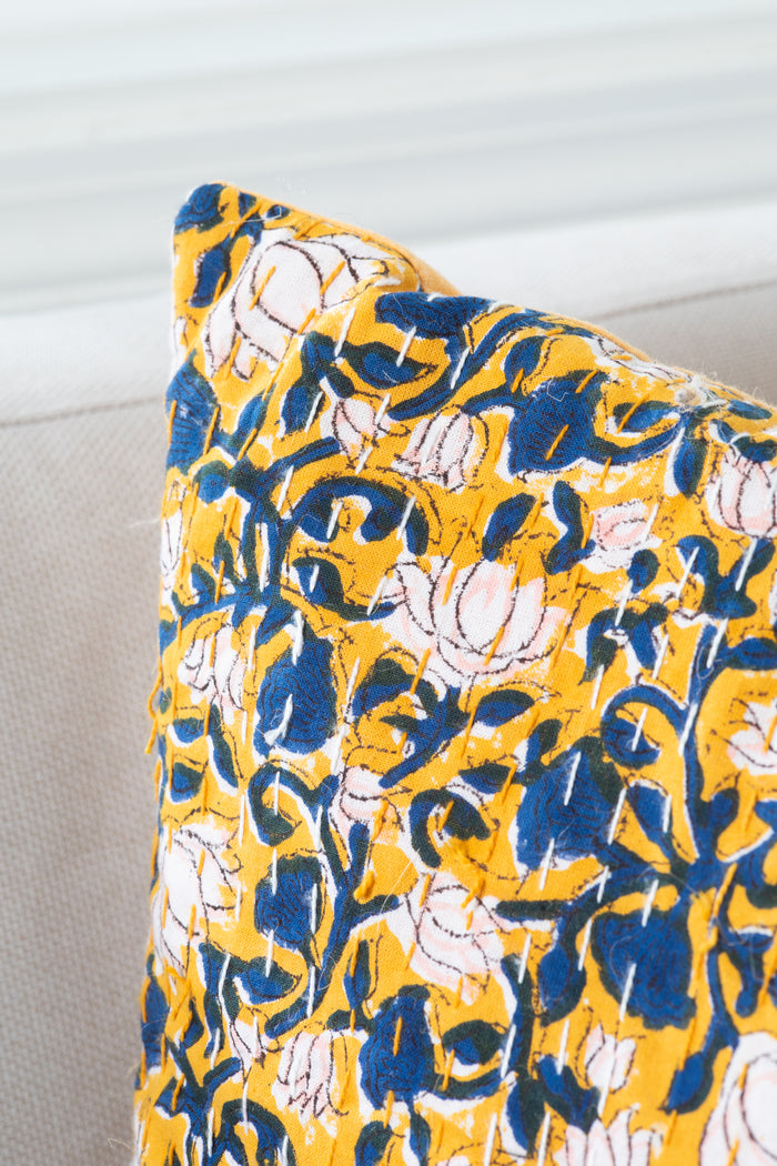 Woven Gudri Block Print Pillow