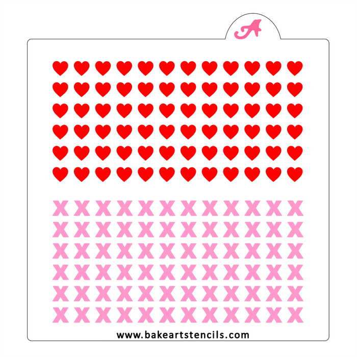 X and Heart Sprinkles Stencil