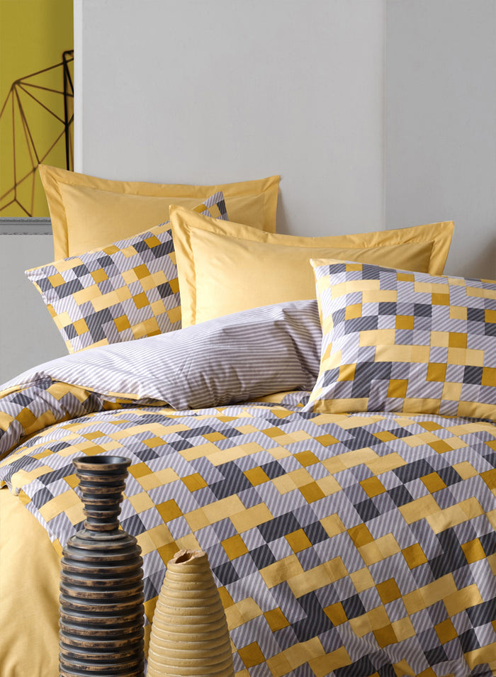 Yellow Geometry Duvet Cover Set | Yellow