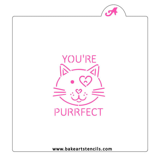 You're Purrfect PYO Cookie Stencil bakeartstencil