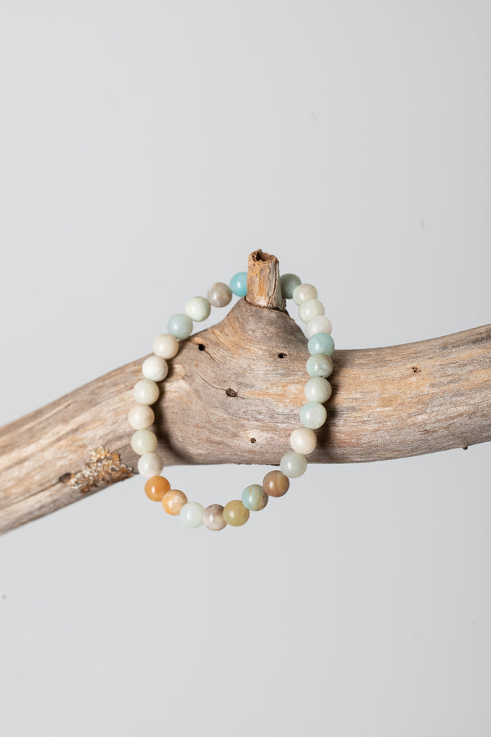Stretchy Beaded Gemstone Bracelet in Amazonite